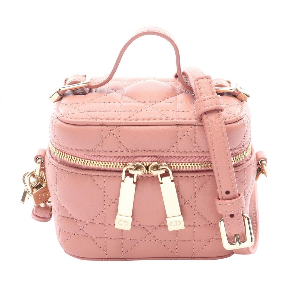 Christian Dior Lady Vanity Handbag Leather Pink